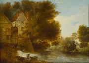 John Webber John Webber s oil painting  Abbey Mill Shrewsbury oil painting on canvas